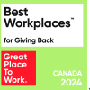 Logo: Best Workplaces for Giving Back. Canada 2024.